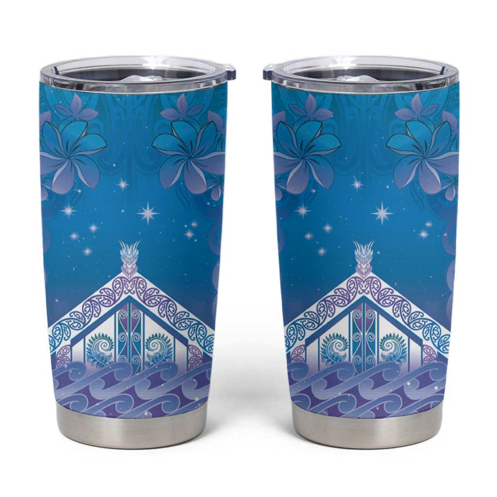 New Zealand Matariki Tumbler Cup Maori Marae Cyan Galaxy