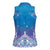 New Zealand Matariki Women Sleeveless Polo Shirt Maori Marae Cyan Galaxy