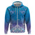 New Zealand Matariki Zip Hoodie Maori Marae Cyan Galaxy