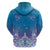 New Zealand Matariki Zip Hoodie Maori Marae Cyan Galaxy