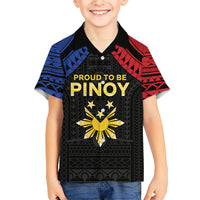 Philippines Independence Day Family Matching Summer Maxi Dress and Hawaiian Shirt Proud To Be Pinoy LT05 Son's Shirt Black - Polynesian Pride