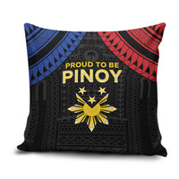Philippines Independence Day Pillow Cover Proud To Be Pinoy LT05 Black - Polynesian Pride