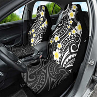 Plumeria With Black Polynesian Tattoo Pattern Car Seat Cover