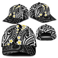 Plumeria With Black Polynesian Tattoo Pattern Classic Cap - Polynesian Pride