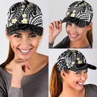 Plumeria With Black Polynesian Tattoo Pattern Classic Cap - Polynesian Pride