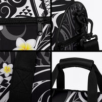 Plumeria With Black Polynesian Tattoo Pattern Duffle Bag