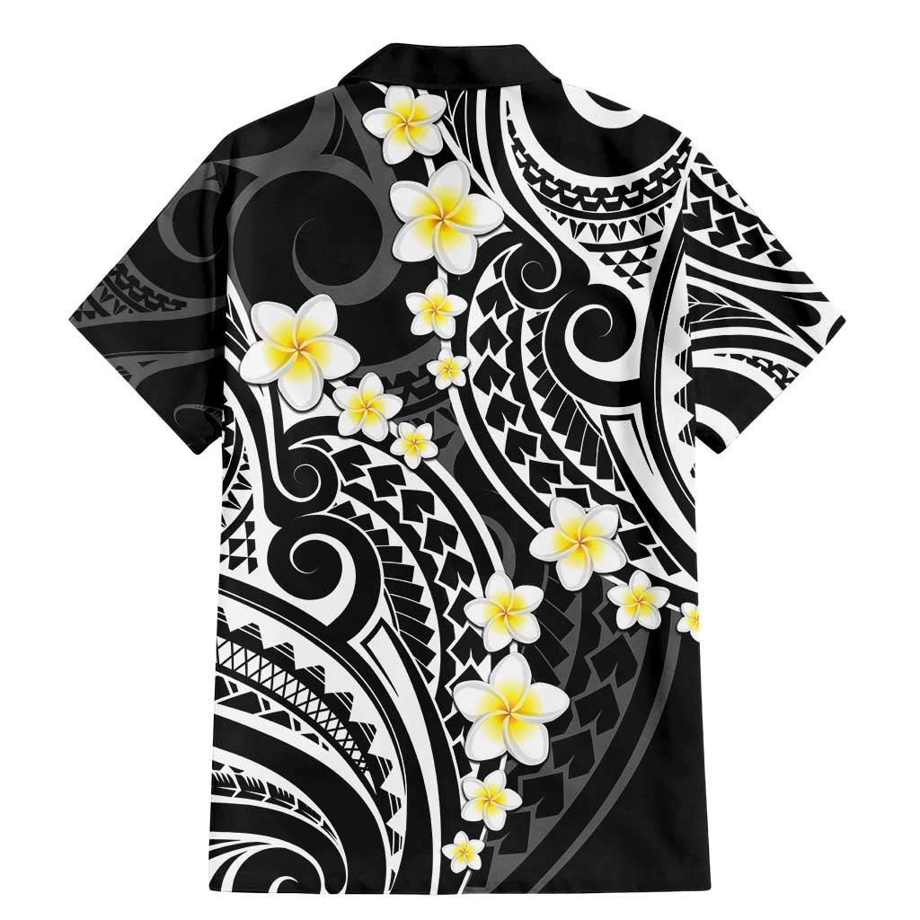 Plumeria With Black Polynesian Tattoo Pattern Family Matching Mermaid Dress and Hawaiian Shirt LT05 - Polynesian Pride