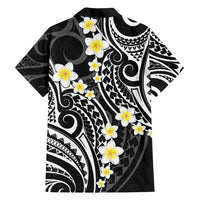 Plumeria With Black Polynesian Tattoo Pattern Family Matching Summer Maxi Dress and Hawaiian Shirt LT05 - Polynesian Pride