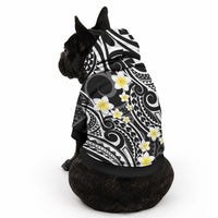 Plumeria With Black Polynesian Tattoo Pattern Pet Hoodie
