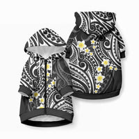 Plumeria With Black Polynesian Tattoo Pattern Pet Hoodie