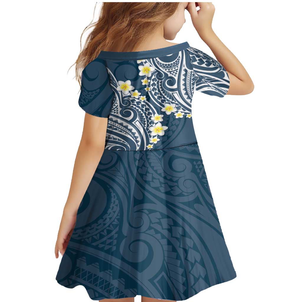 Plumeria With Blue Polynesian Tattoo Pattern Family Matching Mermaid Dress and Hawaiian Shirt LT05 - Polynesian Pride