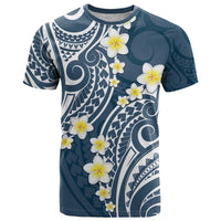 Plumeria With Blue Polynesian Tattoo Pattern T Shirt LT05 Blue - Polynesian Pride