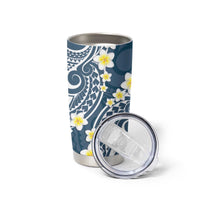 Plumeria With Blue Polynesian Tattoo Pattern Tumbler Cup