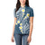 Plumeria With Blue Polynesian Tattoo Pattern Women Polo Shirt