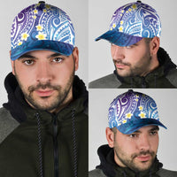 Plumeria With Galaxy Polynesian Tattoo Pattern Classic Cap - Polynesian Pride