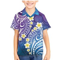 Plumeria With Galaxy Polynesian Tattoo Pattern Family Matching Mermaid Dress and Hawaiian Shirt LT05 Son's Shirt Galaxy - Polynesian Pride
