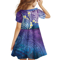 Plumeria With Galaxy Polynesian Tattoo Pattern Family Matching Summer Maxi Dress and Hawaiian Shirt LT05 - Polynesian Pride