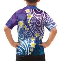 Plumeria With Galaxy Polynesian Tattoo Pattern Family Matching Tank Maxi Dress and Hawaiian Shirt LT05 - Polynesian Pride