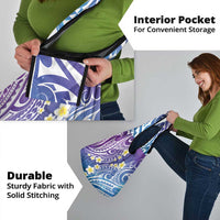 Plumeria With Galaxy Polynesian Tattoo Pattern Grocery Bag