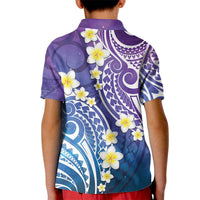 Plumeria With Galaxy Polynesian Tattoo Pattern Kid Polo Shirt LT05 - Polynesian Pride