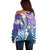 Plumeria With Galaxy Polynesian Tattoo Pattern Off Shoulder Sweater