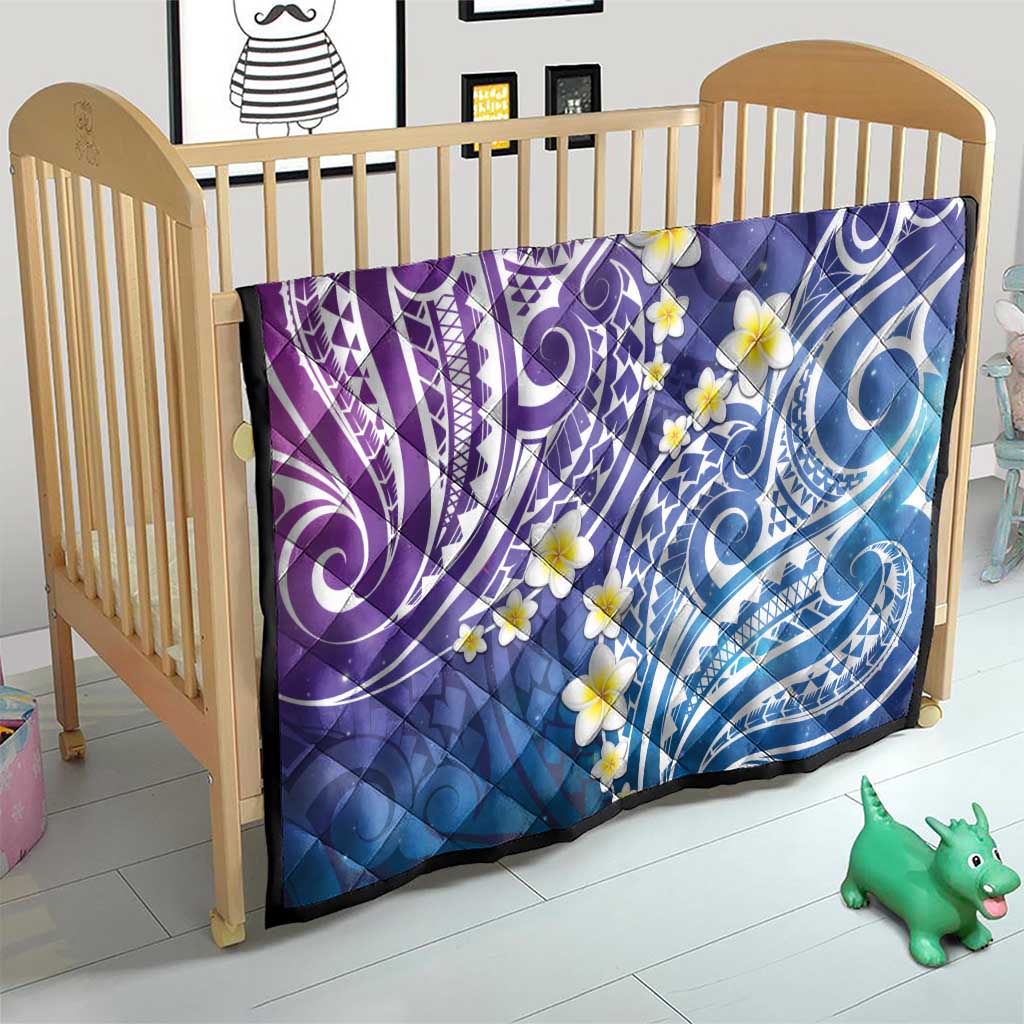 Plumeria With Galaxy Polynesian Tattoo Pattern Quilt LT05 - Polynesian Pride