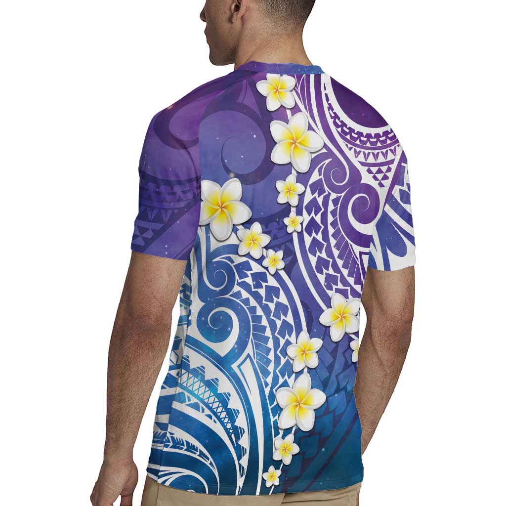 Plumeria With Galaxy Polynesian Tattoo Pattern Rugby Jersey