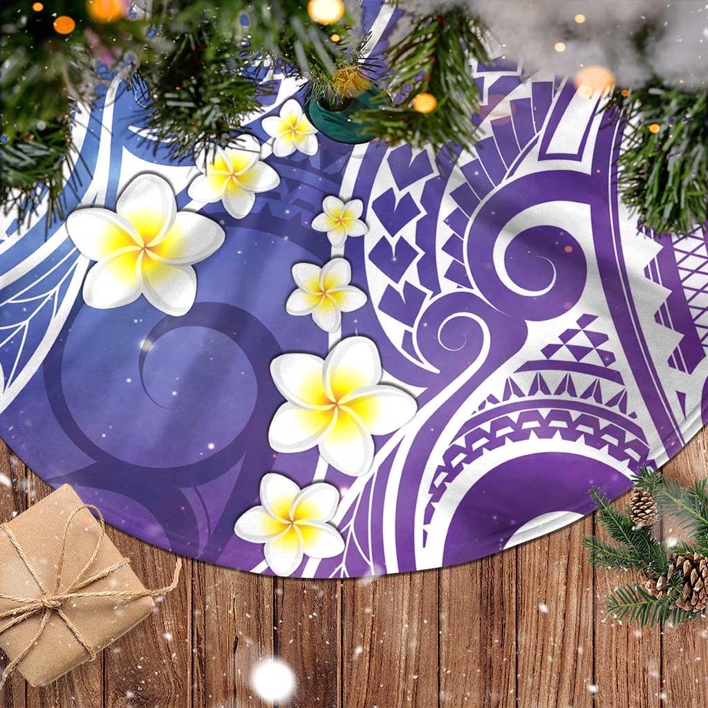 Plumeria With Galaxy Polynesian Tattoo Pattern Tree Skirt LT05 - Polynesian Pride