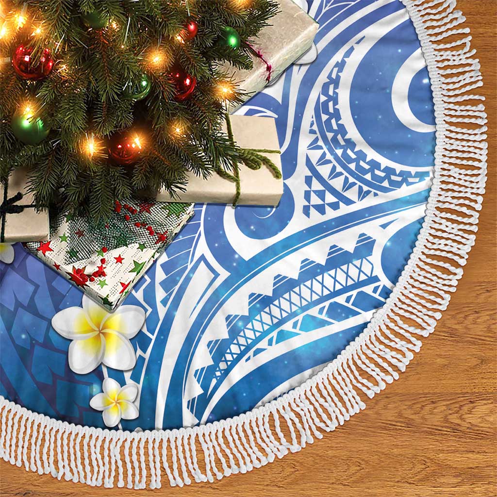 Plumeria With Galaxy Polynesian Tattoo Pattern Tree Skirt LT05 - Polynesian Pride