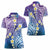 Plumeria With Galaxy Polynesian Tattoo Pattern Women Polo Shirt