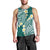 Plumeria With Teal Polynesian Tattoo Pattern Men Tank Top