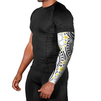 Plumeria With White Polynesian Tattoo Pattern Arm Sleeves - Polynesian Pride