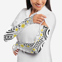 Plumeria With White Polynesian Tattoo Pattern Arm Sleeves - Polynesian Pride