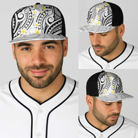 Plumeria With White Polynesian Tattoo Pattern Baseball Net Cap - Polynesian Pride
