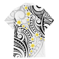 Plumeria With White Polynesian Tattoo Pattern Family Matching Mermaid Dress and Hawaiian Shirt LT05 - Polynesian Pride