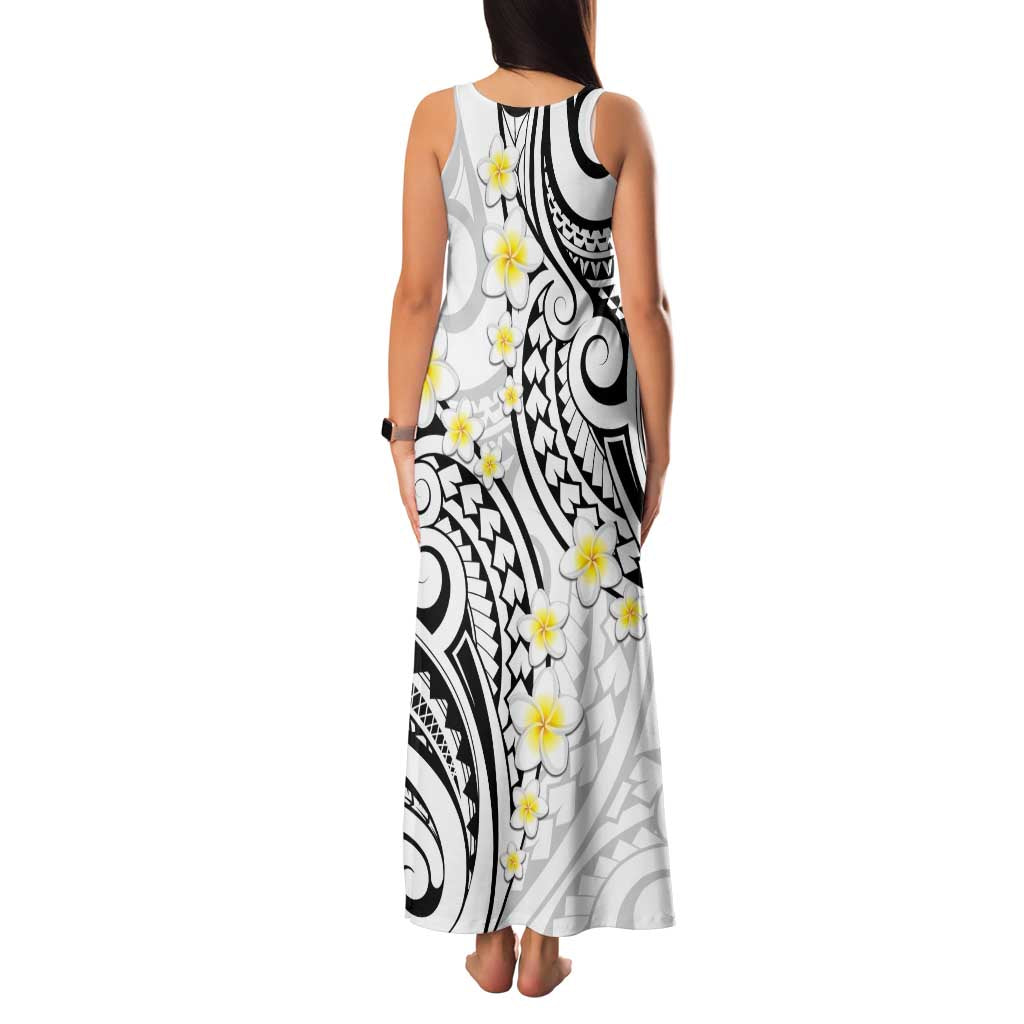 Plumeria With White Polynesian Tattoo Pattern Family Matching Tank Maxi Dress and Hawaiian Shirt LT05 - Polynesian Pride