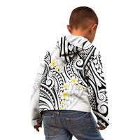 Plumeria With White Polynesian Tattoo Pattern Kid Hoodie