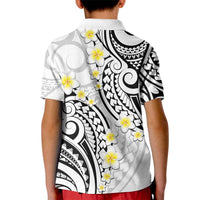 Plumeria With White Polynesian Tattoo Pattern Kid Polo Shirt LT05 - Polynesian Pride