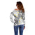 Plumeria With White Polynesian Tattoo Pattern Off Shoulder Sweater