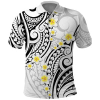 Plumeria With White Polynesian Tattoo Pattern Polo Shirt