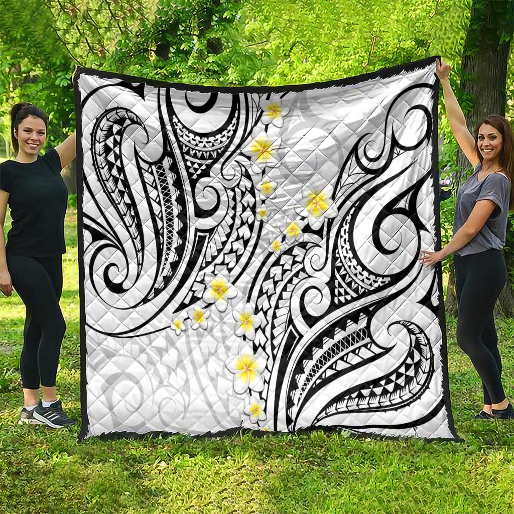 Plumeria With White Polynesian Tattoo Pattern Quilt LT05 - Polynesian Pride