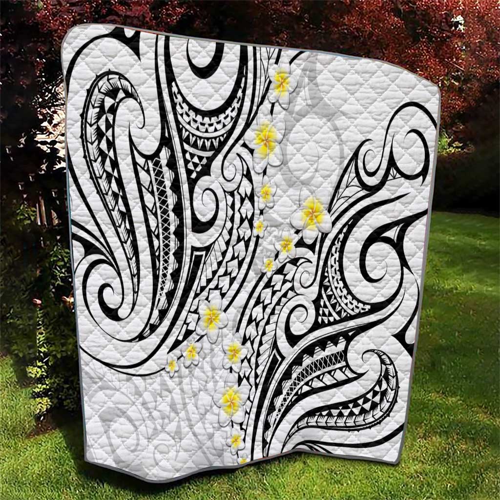 Plumeria With White Polynesian Tattoo Pattern Quilt LT05 - Polynesian Pride