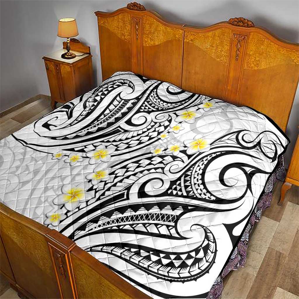 Plumeria With White Polynesian Tattoo Pattern Quilt LT05 - Polynesian Pride