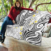 Plumeria With White Polynesian Tattoo Pattern Quilt LT05 - Polynesian Pride