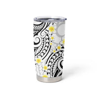 Plumeria With White Polynesian Tattoo Pattern Tumbler Cup