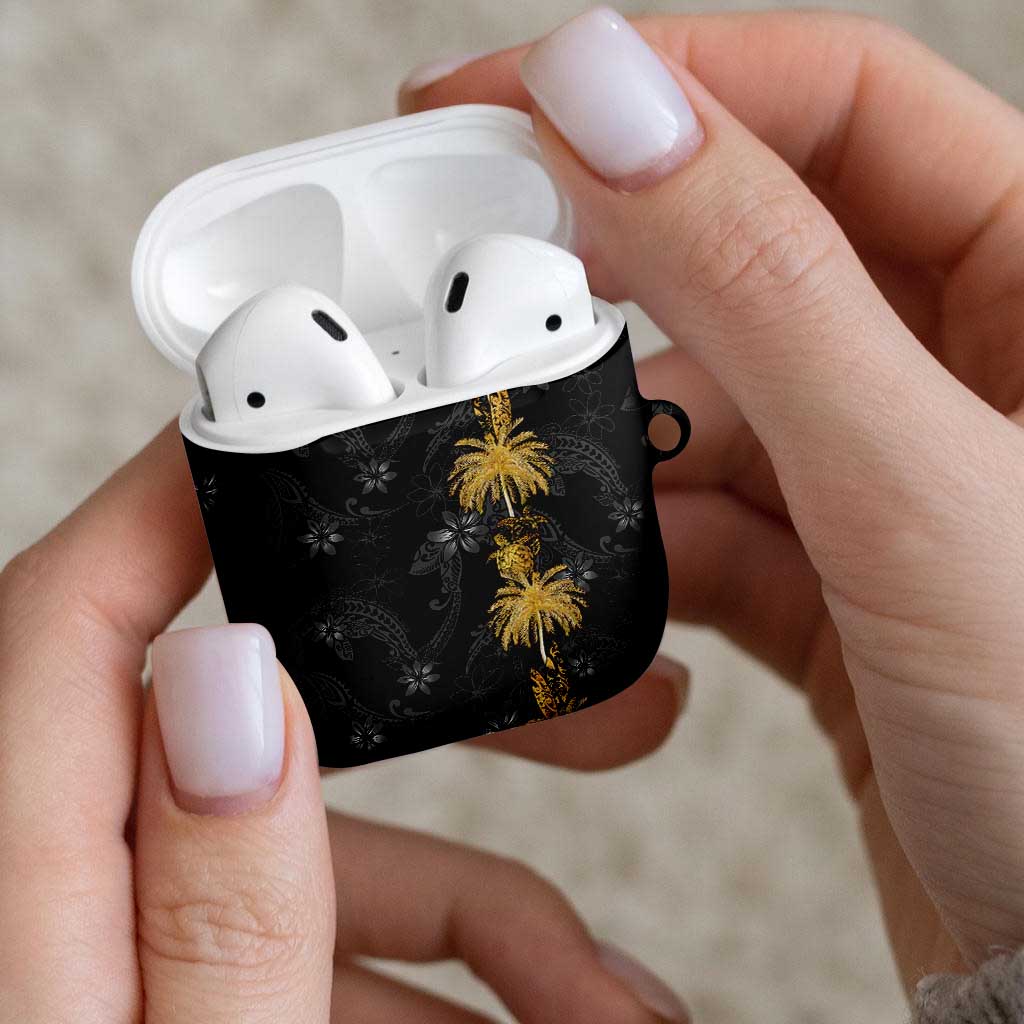 Hawaiian Honu And Surfboards AirPods Case Gold Style - Polynesian Pride