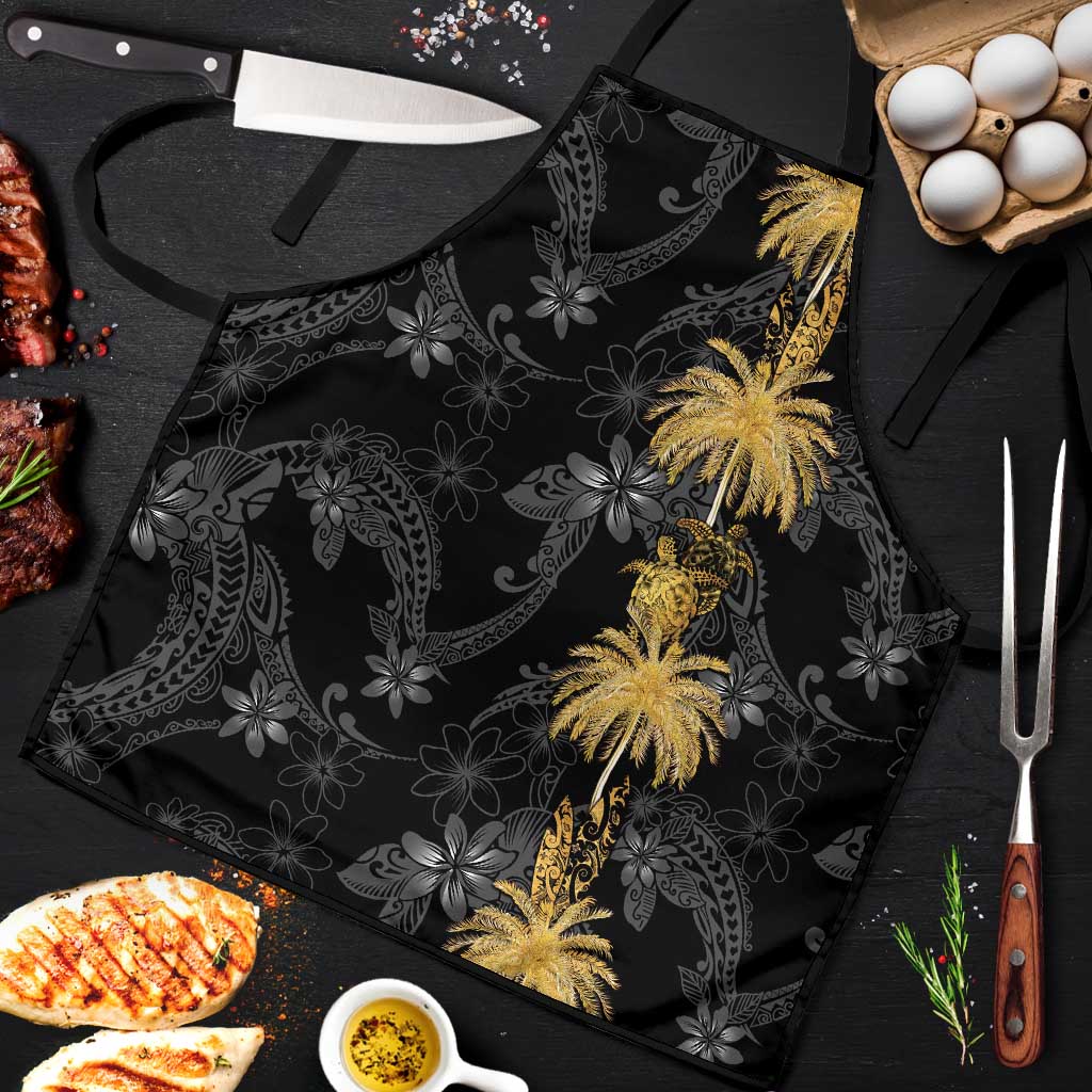 Hawaiian Honu And Surfboards Apron Gold Style - Polynesian Pride