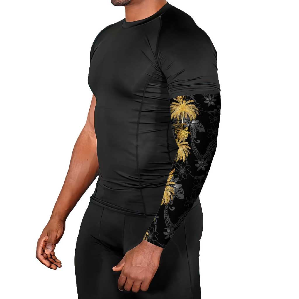 Hawaiian Honu And Surfboards Arm Sleeves Gold Style - Polynesian Pride