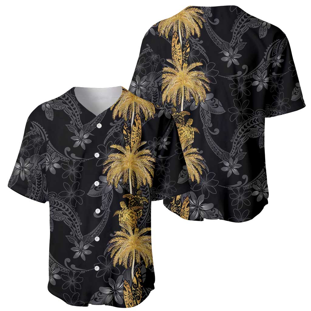 Hawaiian Honu And Surfboards Baseball Jersey Gold Style - Polynesian Pride