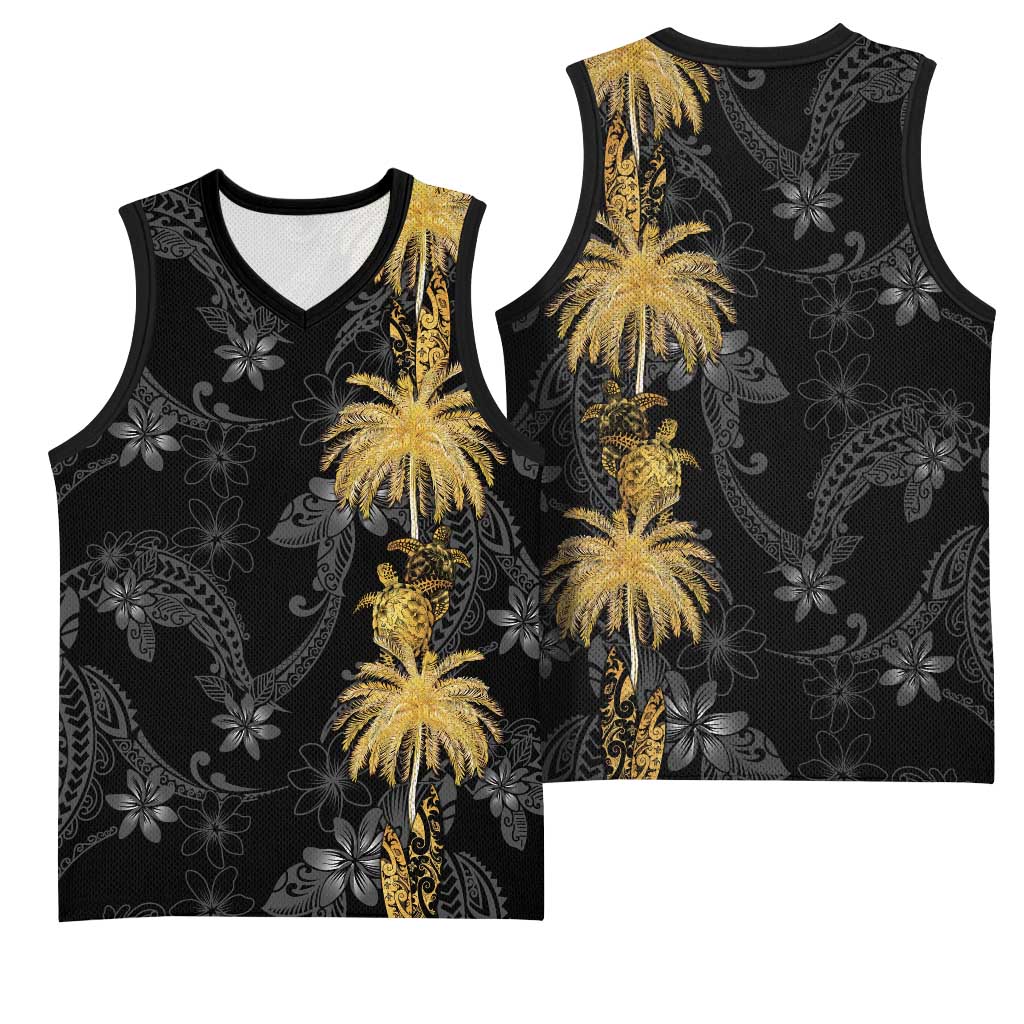 Hawaiian Honu And Surfboards Basketball Jersey Gold Style - Polynesian Pride